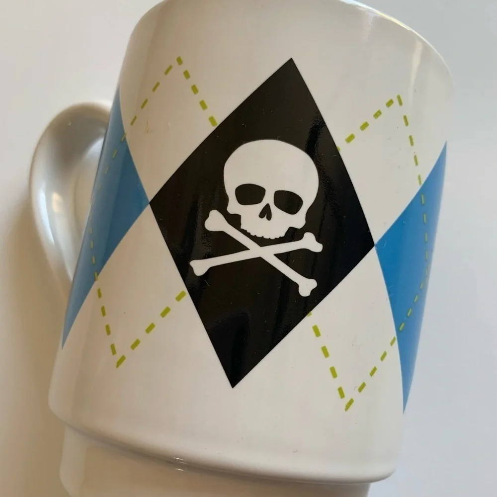 College Brand By Target Skull Plaid Mug